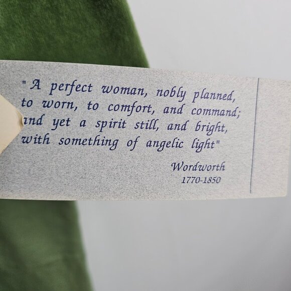 NWT Vintage FROXX Midi Dress GREEN w BLUE Floral YELLOW Bow size L Velour Cotton - Picture 6 of 11